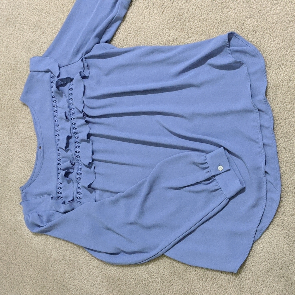 Long sleeve blouse with ruffle detail